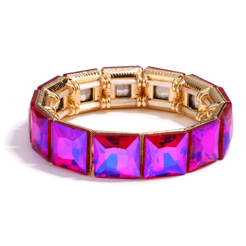 Wholesale Alloy Geometric Color Diamond Bracelet